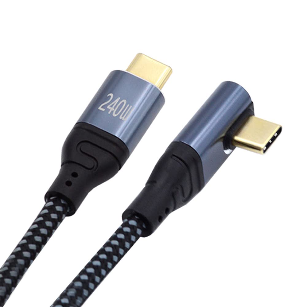 Кабель USB-C Type-C мощностью 240 Вт, 480 Мбит/с, 48 В, 5 А, низкопрофильный, угловой, 90 градусов, совместим с USB 2.0, 100 Вт, д