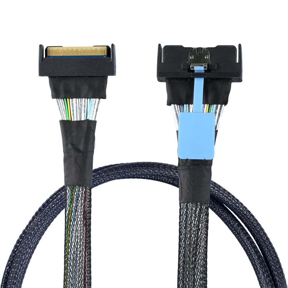 Подовжувач PCI-E 5.0 Mini Cool Edge IO MCIO STR SFF-8654 PCI-E Slimline SAS 8i 74-контактний чоловічий - SFF-8654 SAS 4.0 74-конта