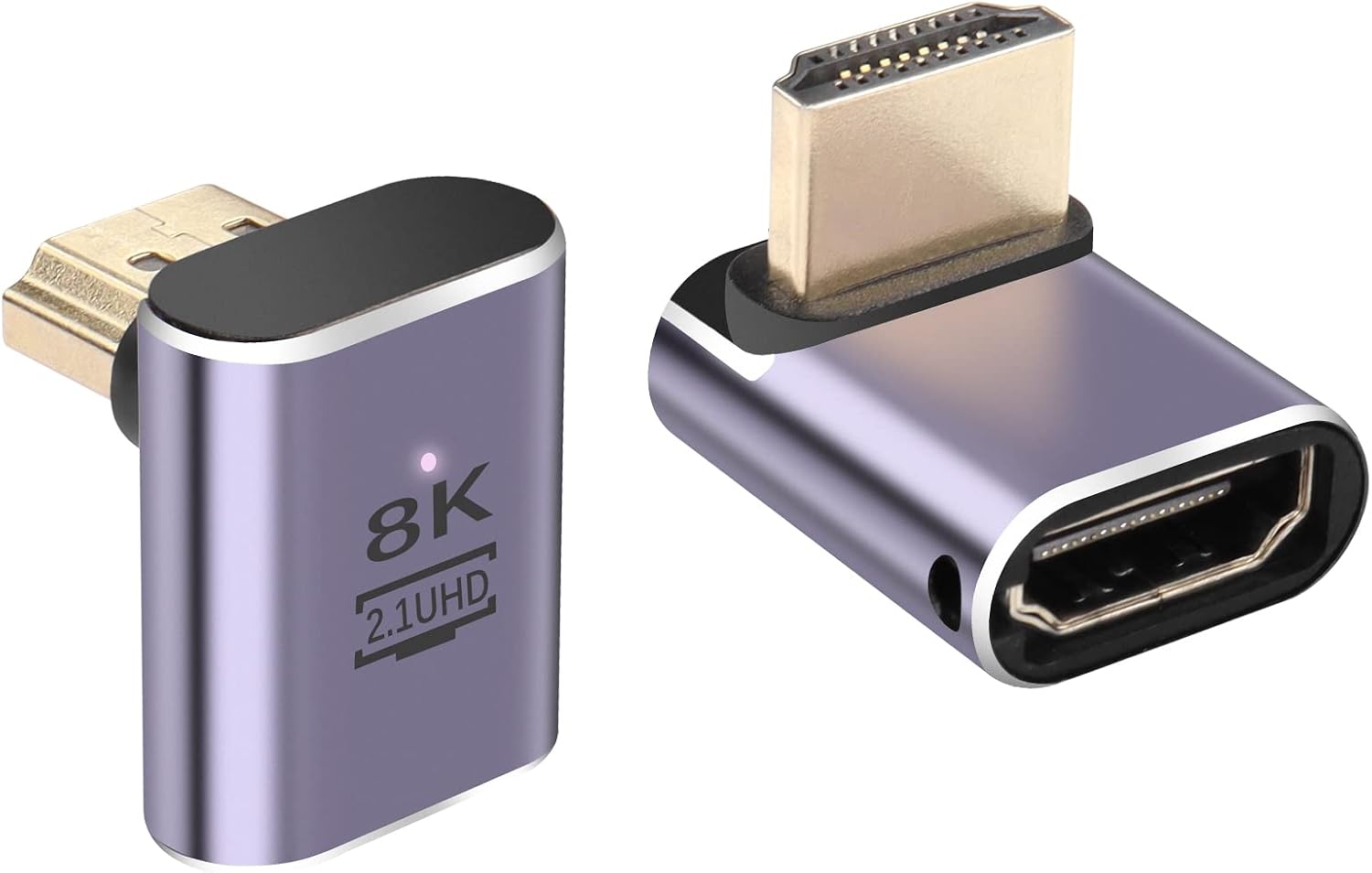 HDMI-адаптер 90 градусов 8K, комплект из 2 штук, угловой, 48 Гбит/с, HDMI 2.1