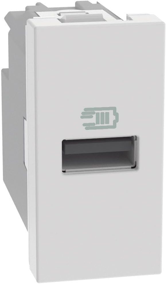 Модуль USB-разъема BTICINO MatixGO JW4191A, белый, белый, с портом типа A, 15 Вт.