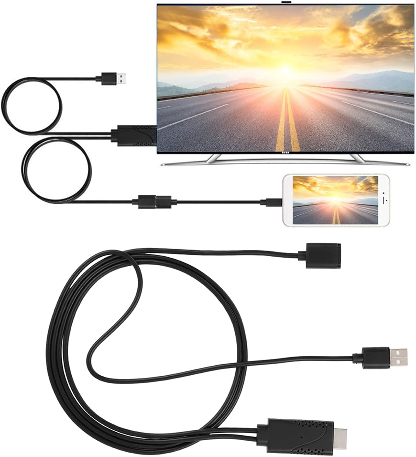 HDMI-кабель, USB-адаптер для HDTV, кабель USB «мама» — HDMI «папа» для зеркального отображения HDTV 1080p для iOS и Android.