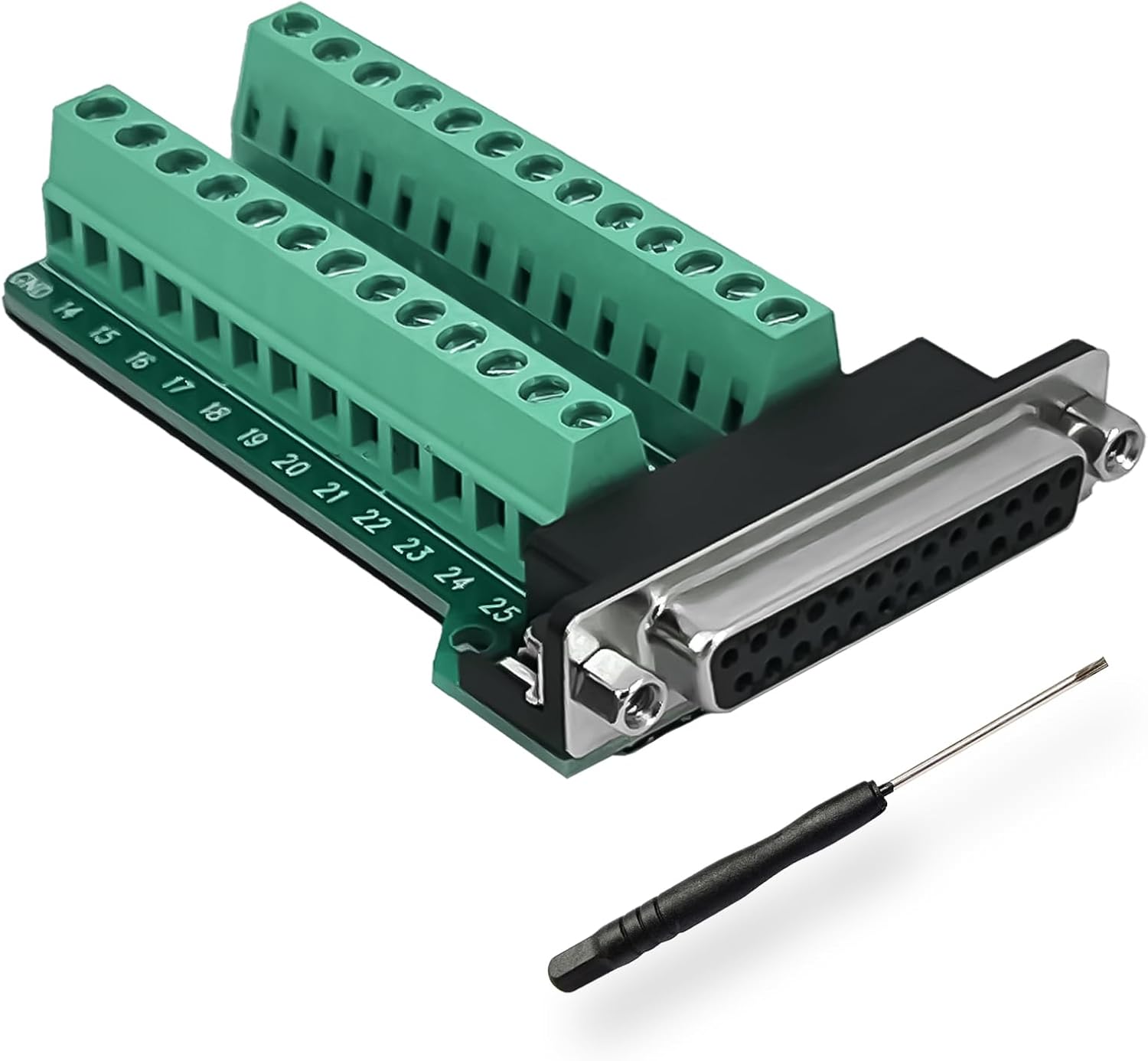 Адаптер DB25 D-USB RS-232 последовательного порта к 25-контактному беспаечному сигнальному модулю с изоляционной площадкой, 1 гнез