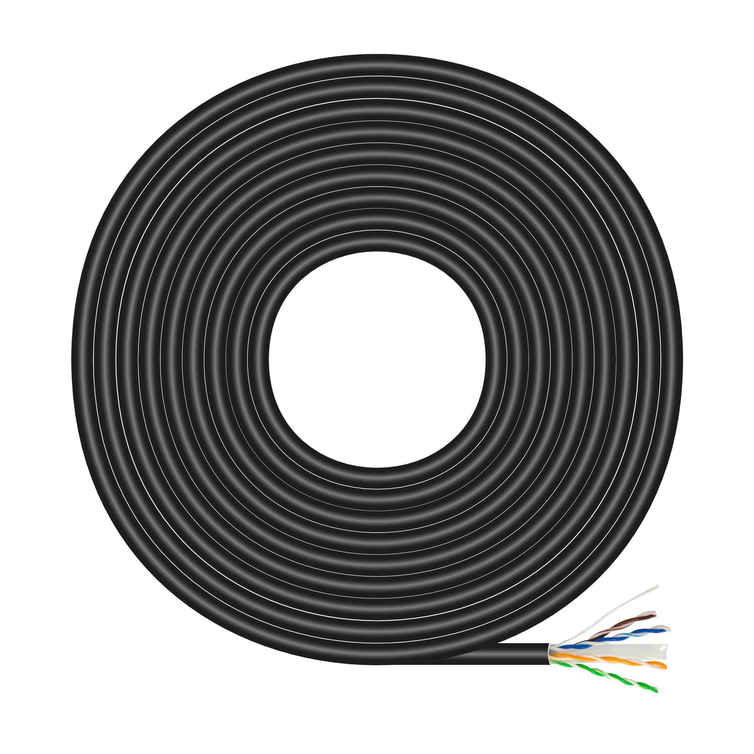 AISENS - A135-0675 - Водонепроницаемый уличный жесткий сетевой кабель RJ45 Cat.6 UTP CCA AWG23, черный, 100 м