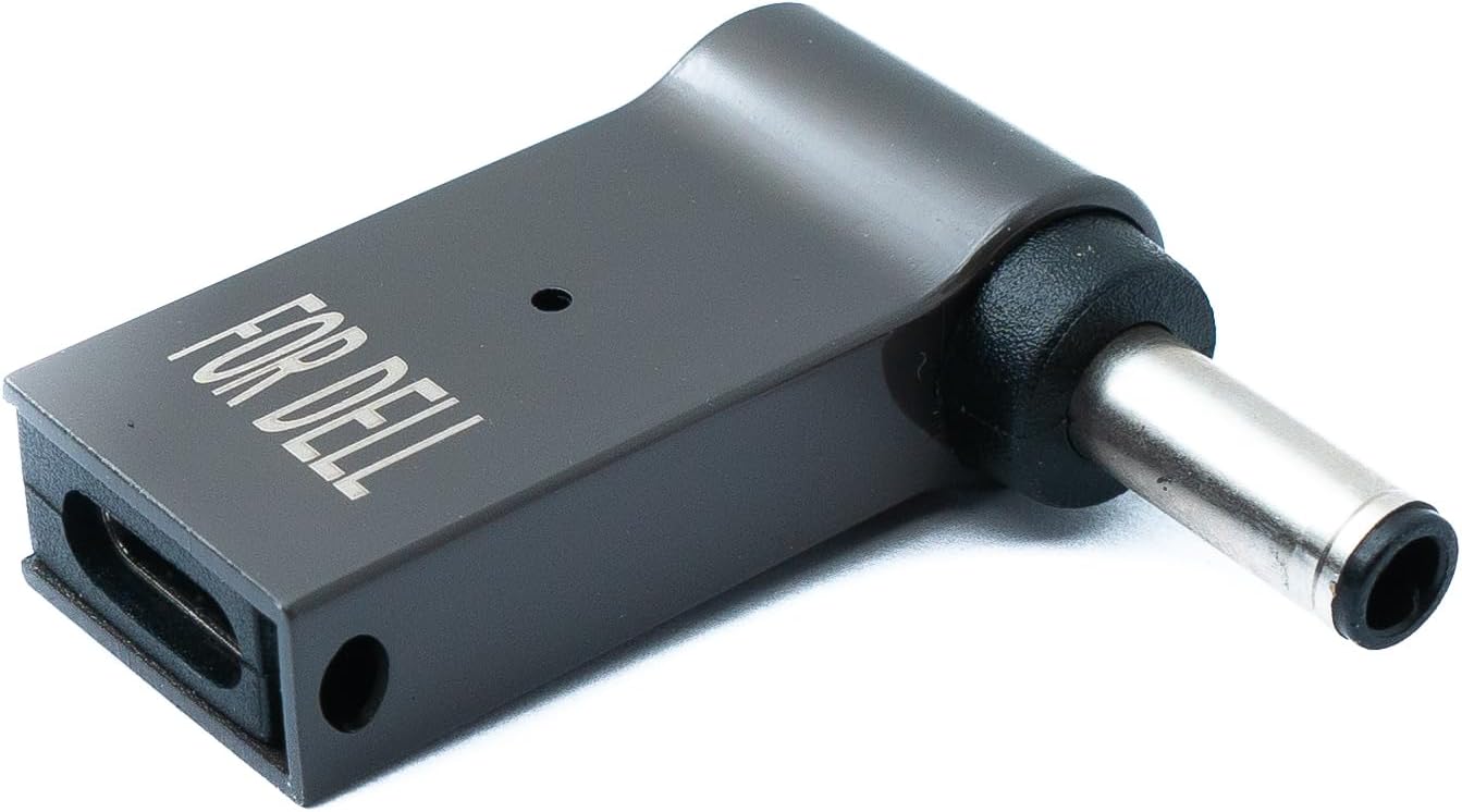Адаптер System-S USB 3.1 Type-C с разъемом для подключения к розетке Dell DC 20V 4,5 x 3,0 мм, серый.