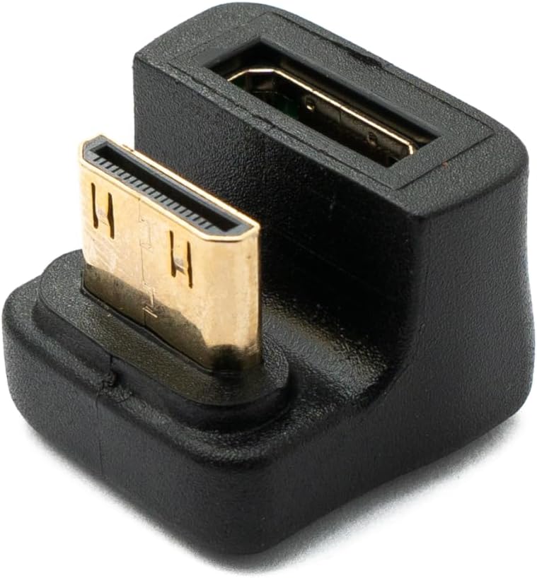 Адаптер System-S HDMI 1.4 з міні-штекера на U-розетку, поворот на 180°, кабель 4K UHD 30Hz 2K 60Hz