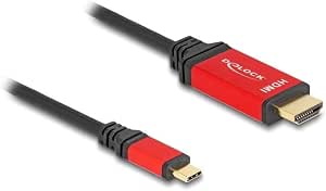 Видеокабель DeLOCK 80095 1 м USB Type-C HDMI с адаптером, черный, красный