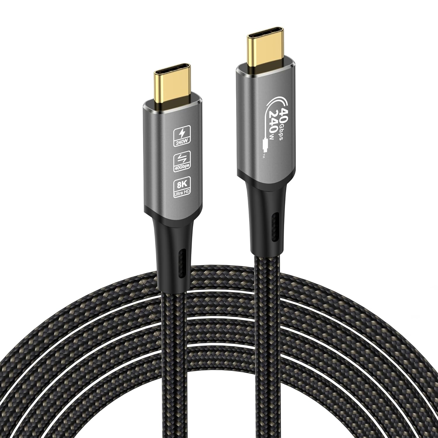 Кабель USB4 — Thunderbolt 4 240 Вт, зарядный кабель 40 Гбит/с, 8K, 60 Гц, 4K120 Гц, HDR, PD3.1, кабель USB C — USB C, для MacBook,