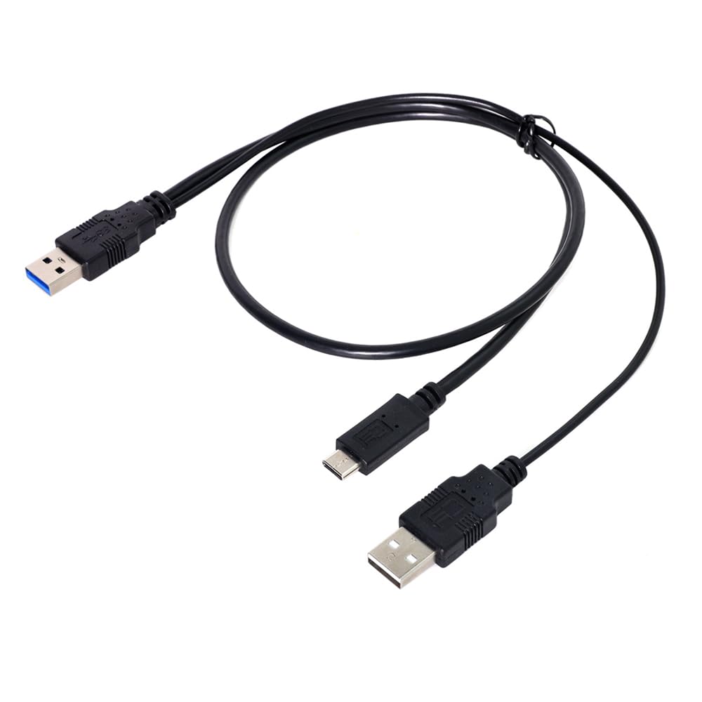 Y-кабель USB-C типу C до USB 3.0 чоловічий USB 2.0 з подвійним живленням та передачею даних для жорсткого диска ноутбука