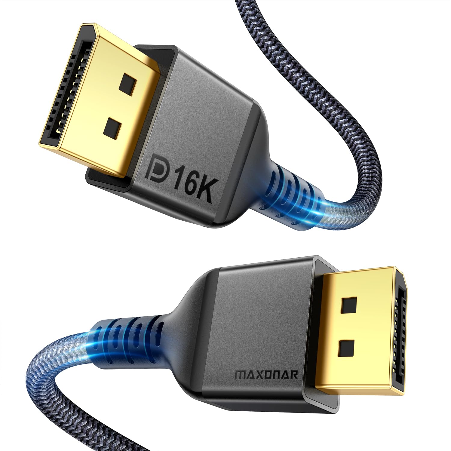 Кабель DisplayPort 2.1 Maxonar 16K 3M DP 2.0 16K@60Hz, 10K@60Hz, 8K@120Hz, 4K@480 HZ 240Hz 165Hz 144Hz 80Gb/s HDR10 HDCP DSC 1.2a