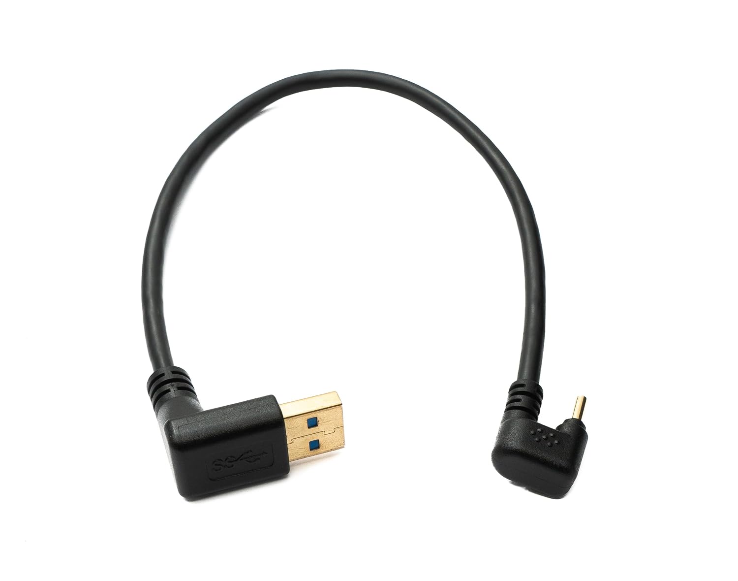 Кабель System-S USB 3.1, 30 см, разъем Type-C, ток 3,0 А, поворот на 180°, угловой адаптер, скорость 5 Гбит/с, мощность 100 Вт.
