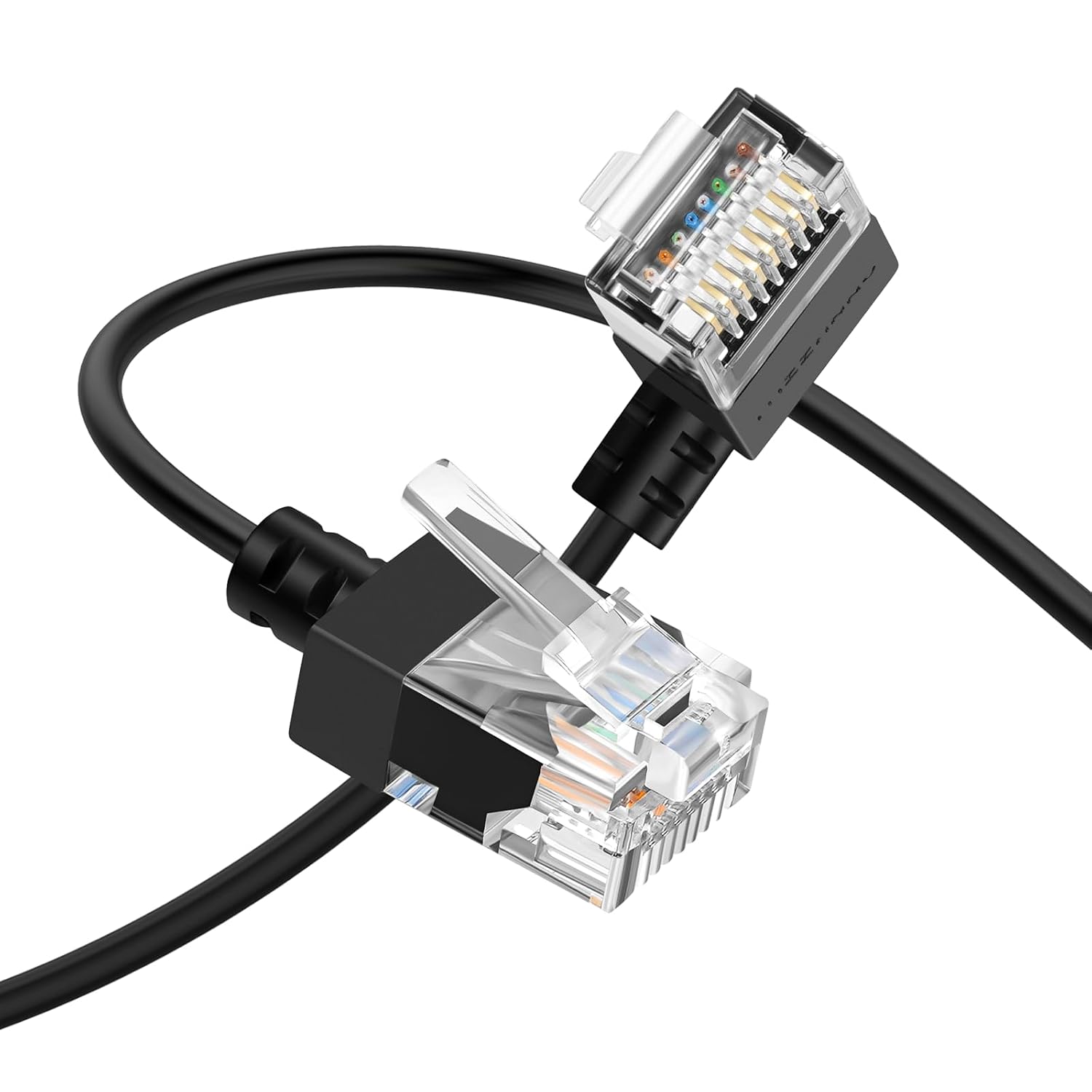 Ethernet-кабель Cat6A с углом 90 градусов, 10 м, ультратонкий патч-кабель LAN Ethernet Cat6 RJ45, высокоскоростной 10 Гбит/с, 550