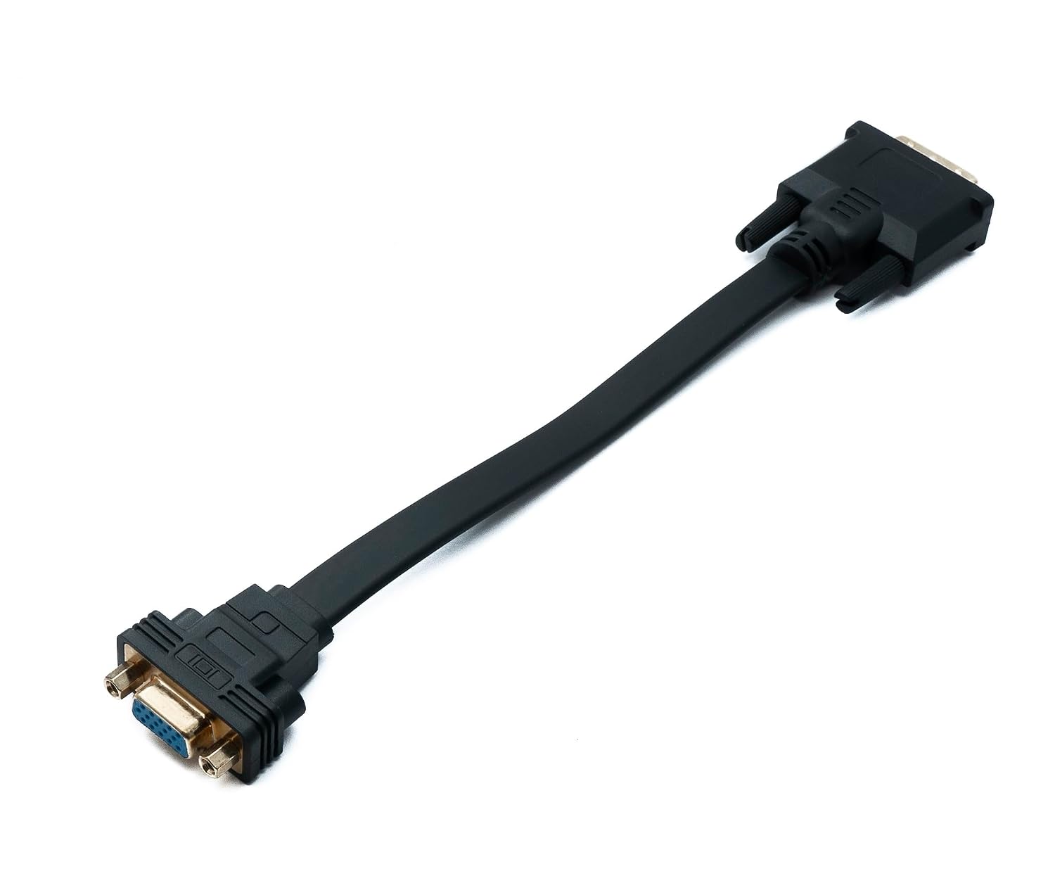 Кабель System-S DVI D 20 см, 24+1 25-контактний штекер - VGA 15-контактний роз'єм, адаптер з гвинтовим кріпленням для плоскої пане