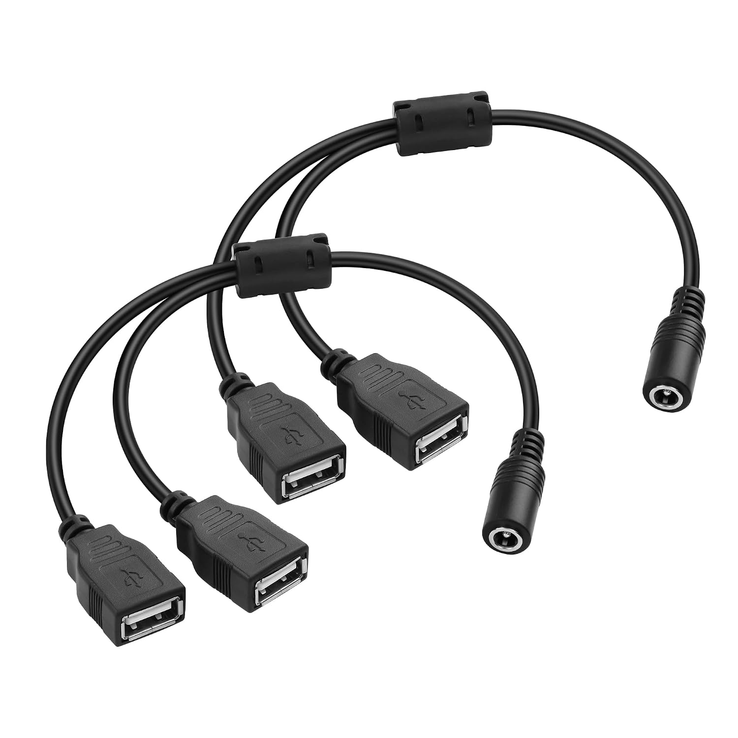 Кабель питания DC-USB Y-образный, 2 шт., разъем DC 5,5 x 2,1 мм на два разъема USB, адаптер-конвертер для зарядки маломощных свето