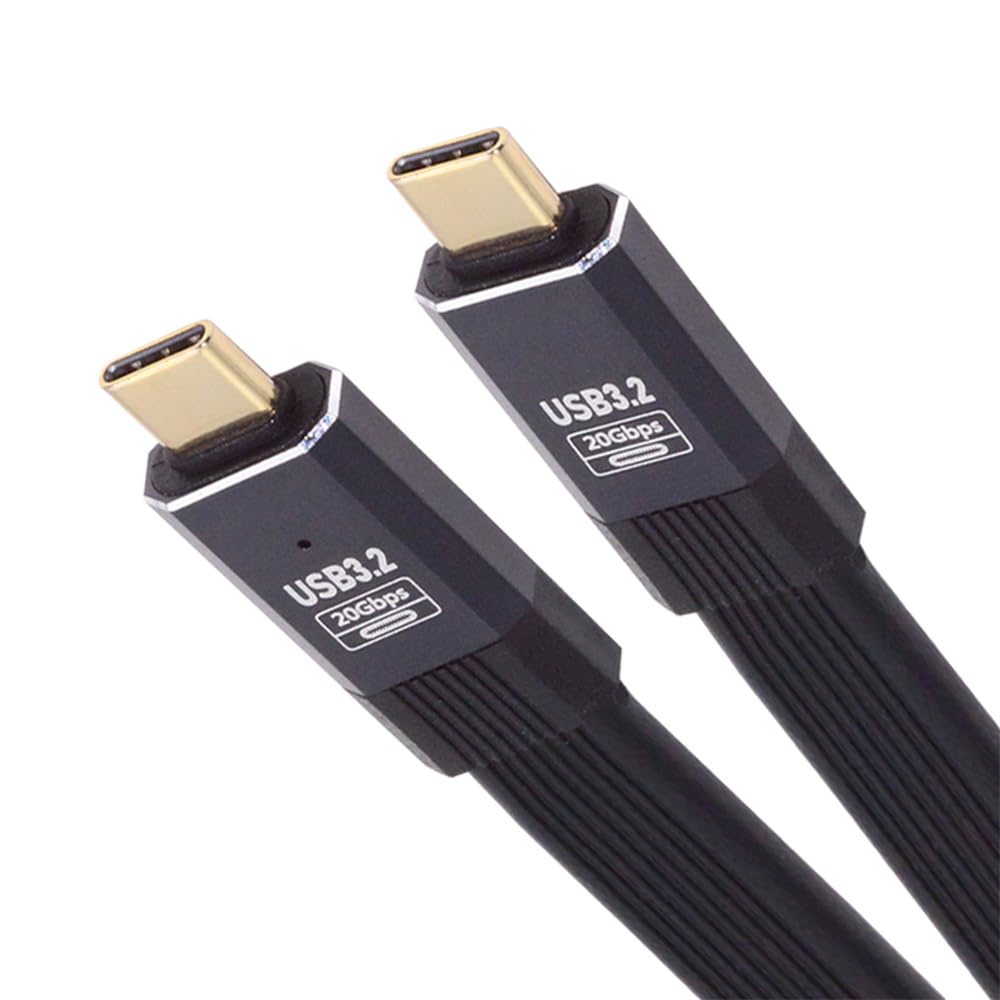 Кабель USB4 20 Гбит/с, 100 Вт, 8K 60 Гц, 5K 60 Гц, плоский FPC-кабель, USB 4.0, совместим с Thunderbolt 3/4, 20 см.