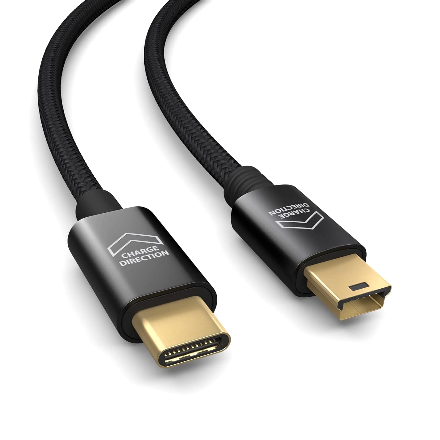 Кабель USB-C - Mini USB (OTG), 0,3 м - для відеореєстраторів, камер, навігації, контролерів PS3, цифрових фоторамок. Швидка зарядк