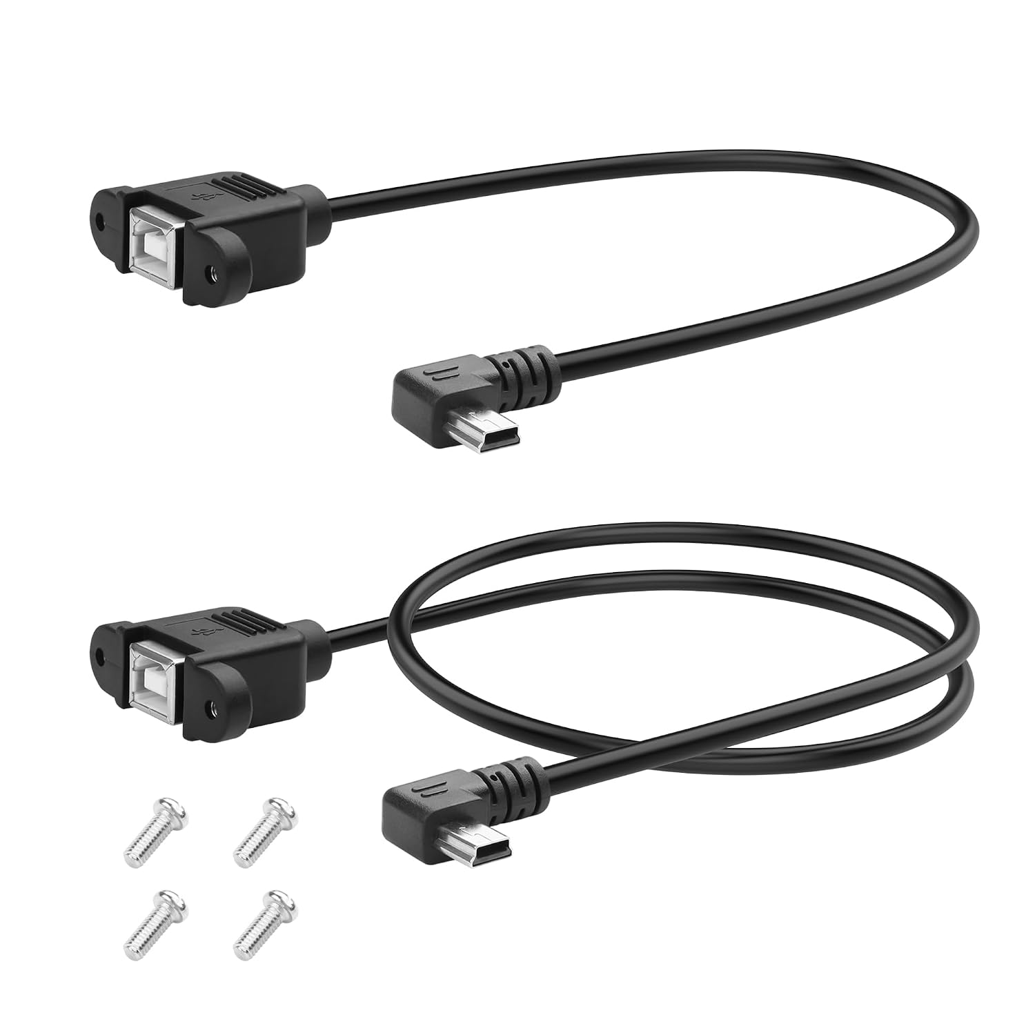 Кабель-удлинитель для принтерной панели YACSEJAO Mini USB 5 Pin на USB B 2.0 Female, 2 шт., 30 см + 50 см, Mini USB Male на USB Ty