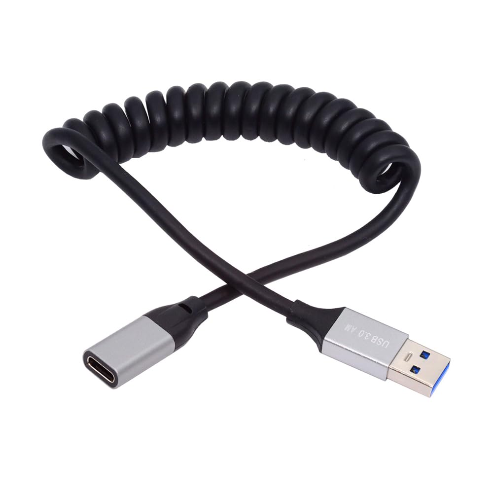 Гибкий кабель USB 3.0 Type-A «папа» — USB-C Type-C «мама» в оплетке, удлинитель 100 см, 5 Гбит/с, для подключения накопителя, теле