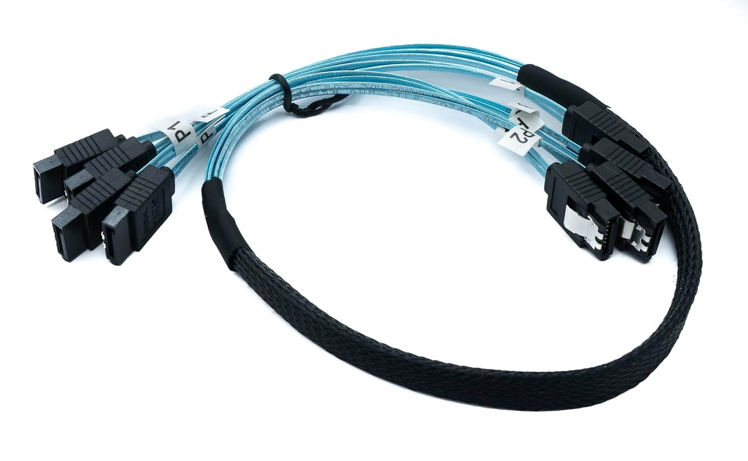 Кабель SYSTEM-S SFF-8087 50 см, адаптер с 4 разъемами SATA 7-pin на 4 разъема SATA для RAID-массивов и материнских плат.