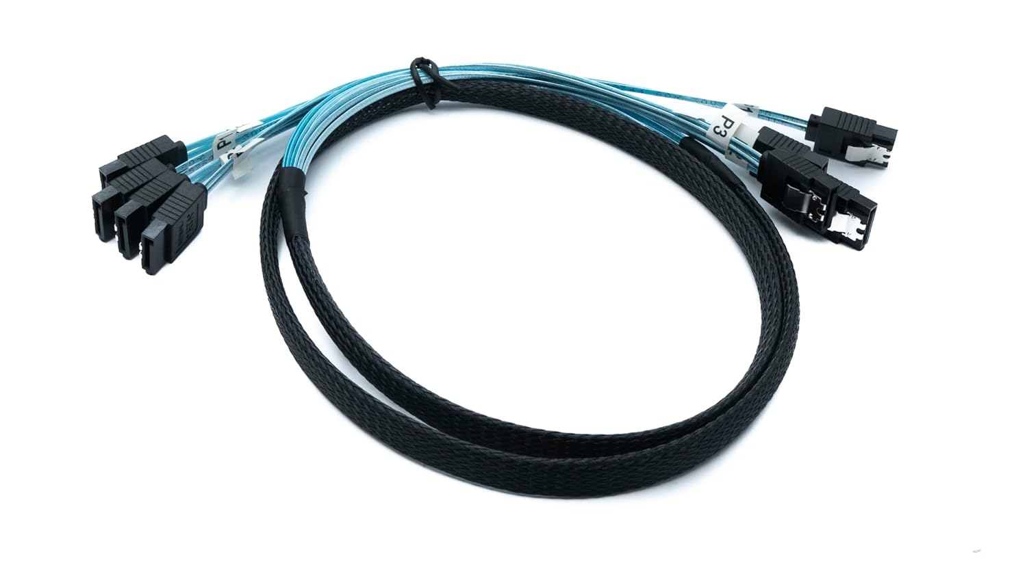 Кабель SYSTEM-S SFF-8087 100 см, адаптер с 4 разъемами SATA 7-pin на 4 разъема SATA для RAID-массивов и материнских плат.