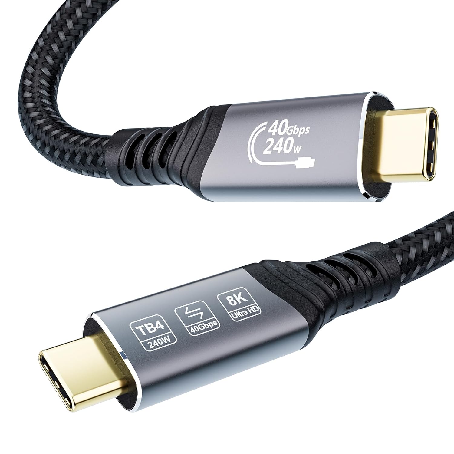 Кабель USB4 Thunderbolt 4 3 м, кабель даних USB C 40 Гбіт/с, PD3.1 240 Вт 48 В/5 A, 4K@144Hz 8K@60Hz Кабель Thunderbolt для Thunde