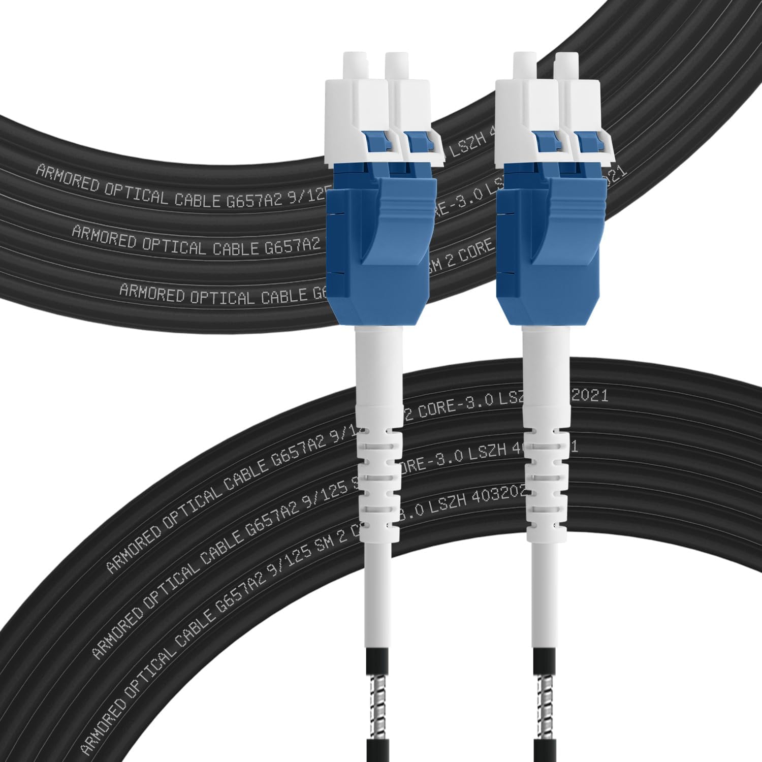 5-метровый оптоволоконный патч-кабель OS2 LC/UPC — LC/UPC, бронированный наружный оптоволоконный кабель Uniboot 10 Гбит/с, дуплекс