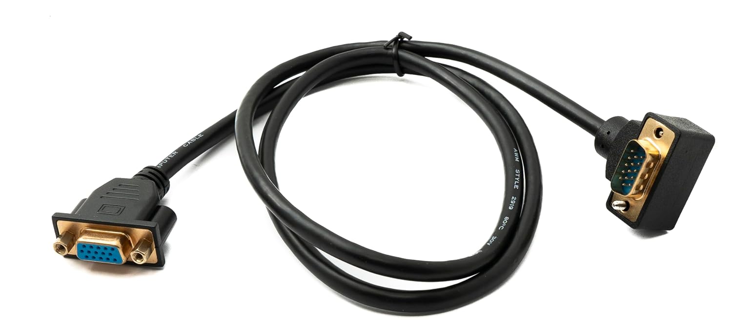 Кабель SYSTEM-S D Sub15 100 см HD VGA 15-контактный штекер к угловому разъему DB15.