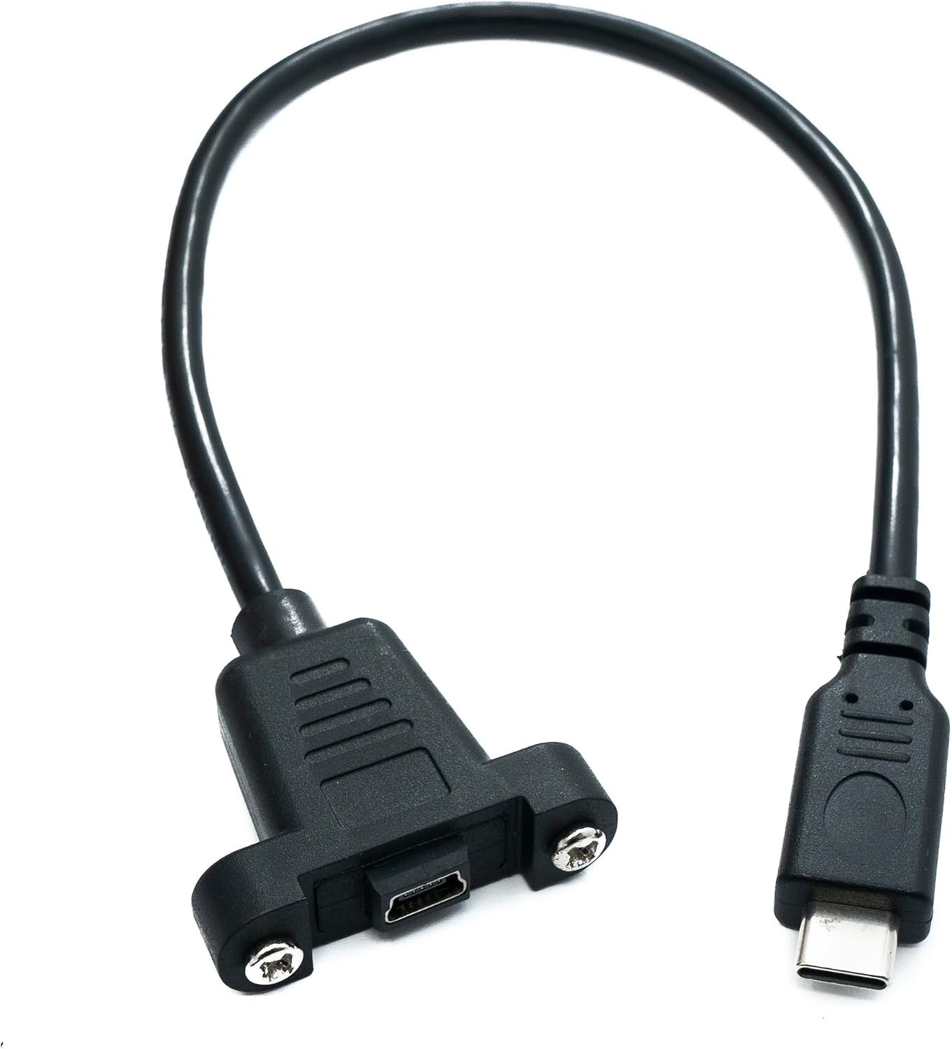 Кабель SYSTEM-S USB 3.1 30 см, штекер типу C - роз'єм Mini B 2.0, 5-контактний, панельний, 28 мм