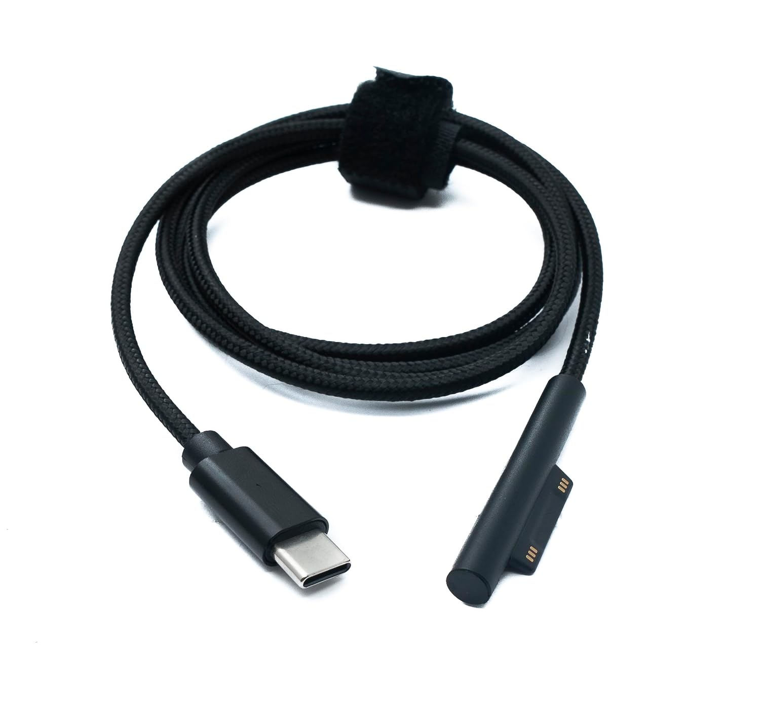 USB-кабель SYSTEM-S 3.1 длиной 100 см для зарядки Microsoft Surface, плетеный, черный.