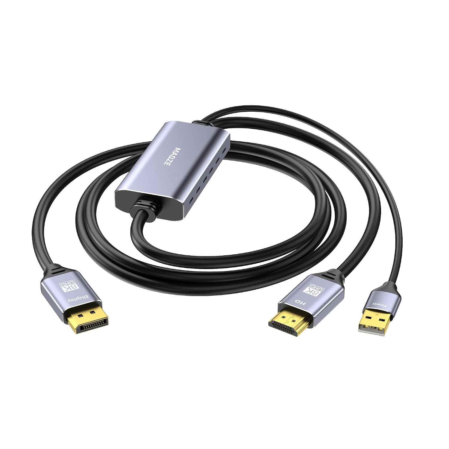 Кабель HDMI для подключения к 8K-дисплею, адаптер HDMI 2.1 — Displayport 1.4 4K 120 Гц, питание от USB, для ноутбуков, дискретных