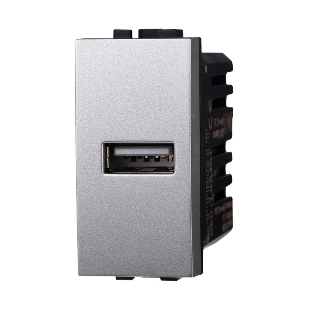 Модуль USB-разъема 5 В, 2,1 А, серый, совместимый с Bticino Living Light/INTERNATIONAL, 1 шт.