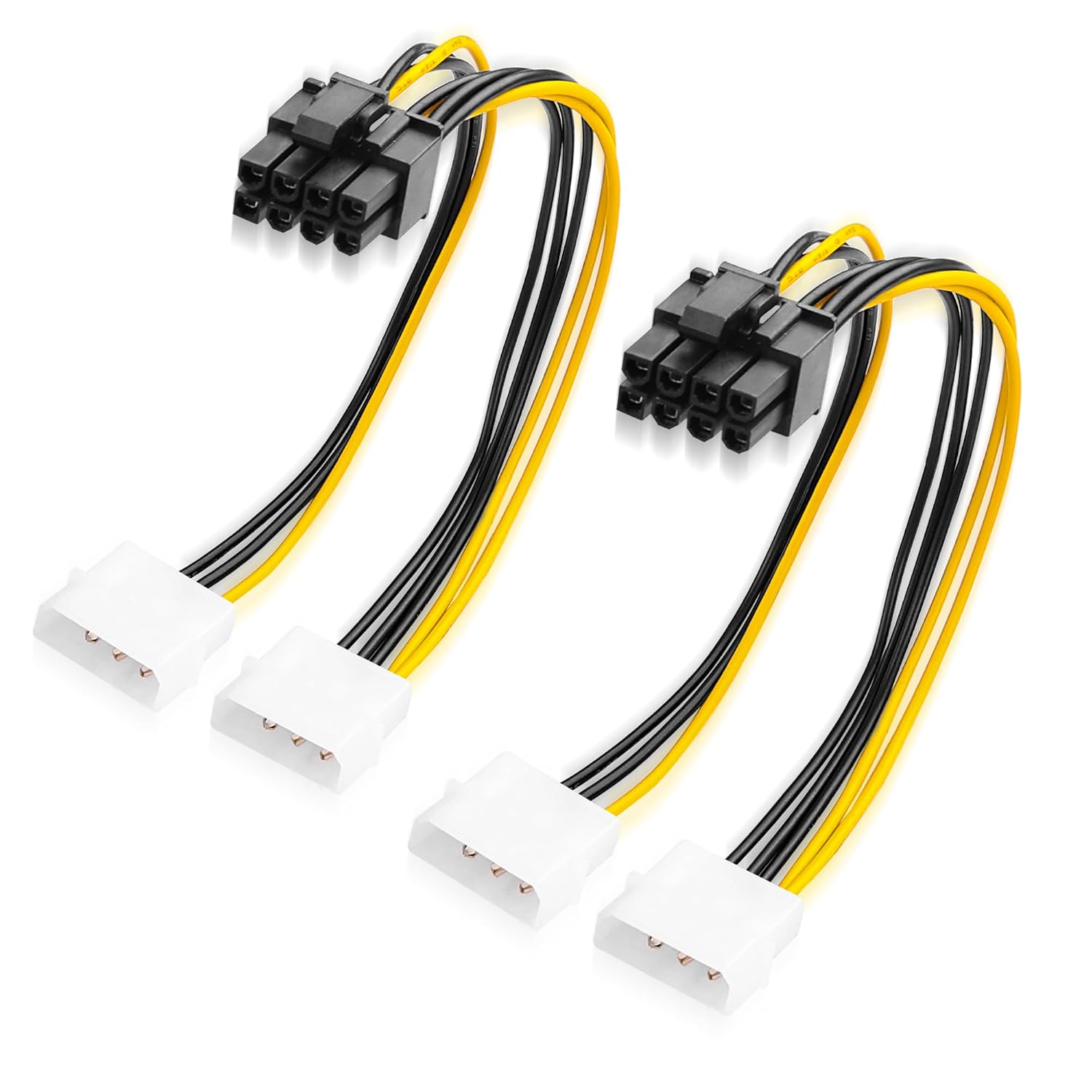 Кабель питания для видеокарты ATX с двумя разъемами Molex (4PIN) и 8PIN (22,8 см)