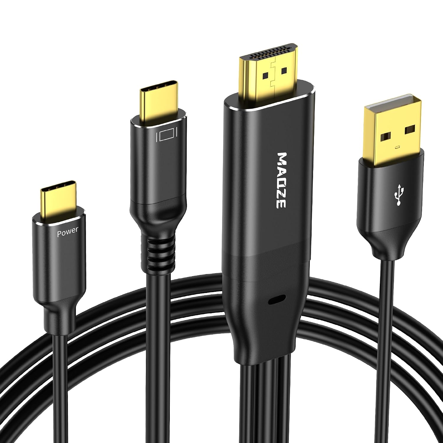 Кабель HDMI — USB-C 4K @60 Гц, адаптер HDMI — Type-C с блоком питания USB-C PD, сенсорный для студийного дисплея, Xbox, PS5, Nreal