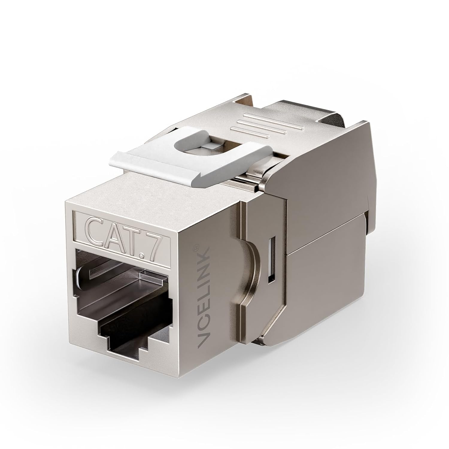VCELINK 1 x модульный разъем CAT7 Keystone RJ45, для кабеля LAN 10 Гбит/с до 600 МГц AWG 22-24 и PoE, LSA без использования инстру