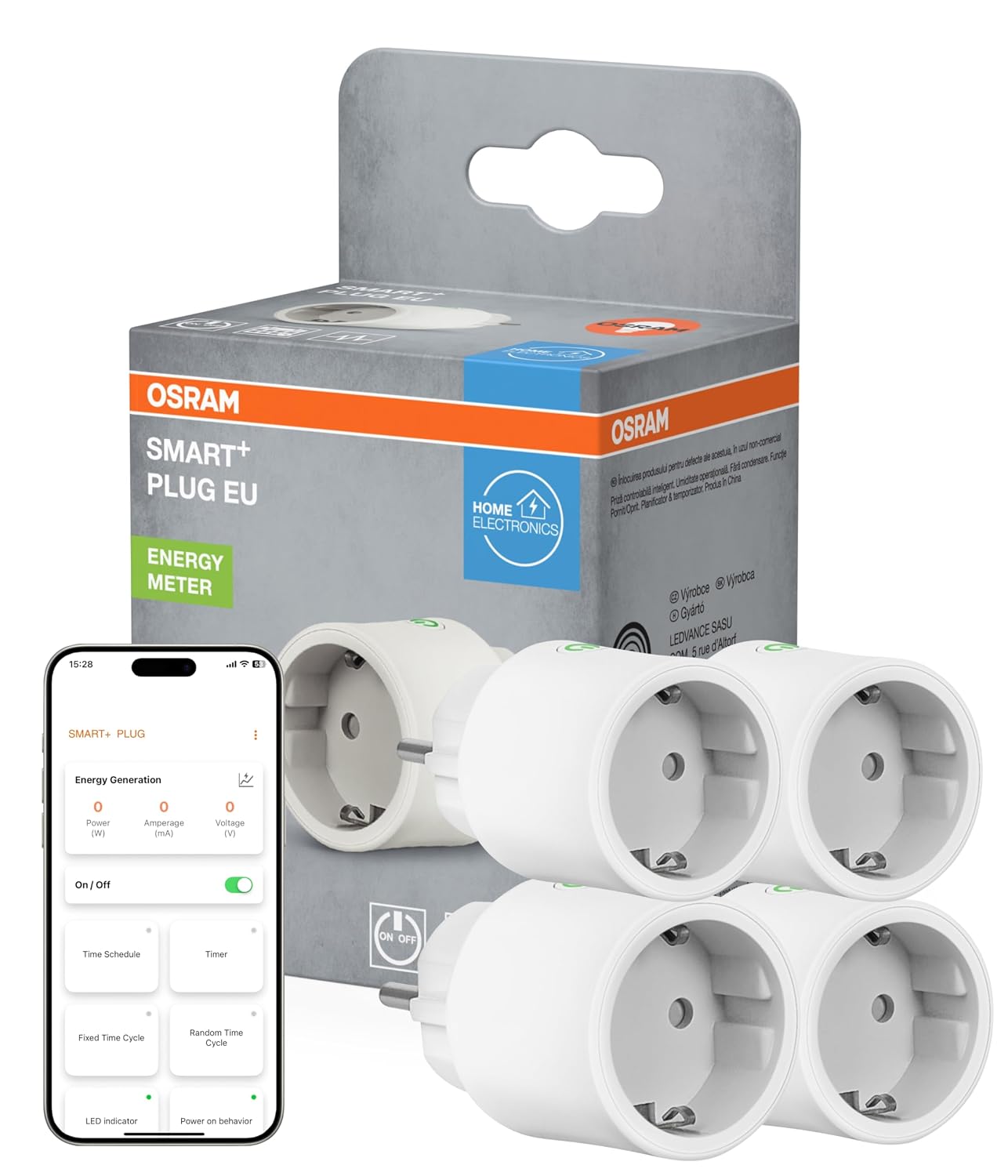 Розетка OSRAM SMART+ WiFi Matter EU Plug Socket 10A 2300W IP20