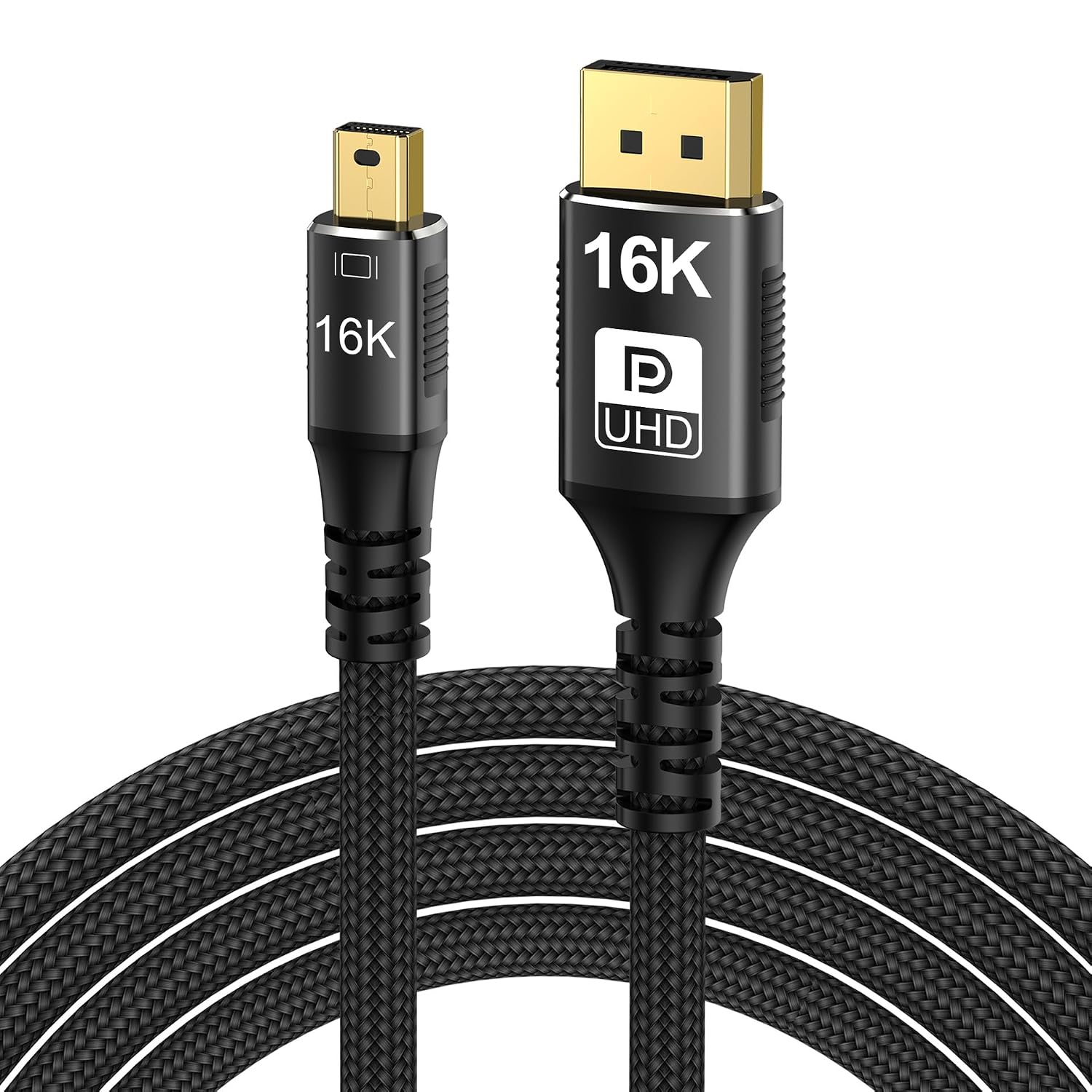 Кабель Mini DisplayPort — DisplayPort 2.1, 16K 60 Гц, 4K 144 Гц, 2K 165 Гц, Dynamic HDR, 80 Гбит/с, DSC 1.2a, 2 м, кабель Mini DP