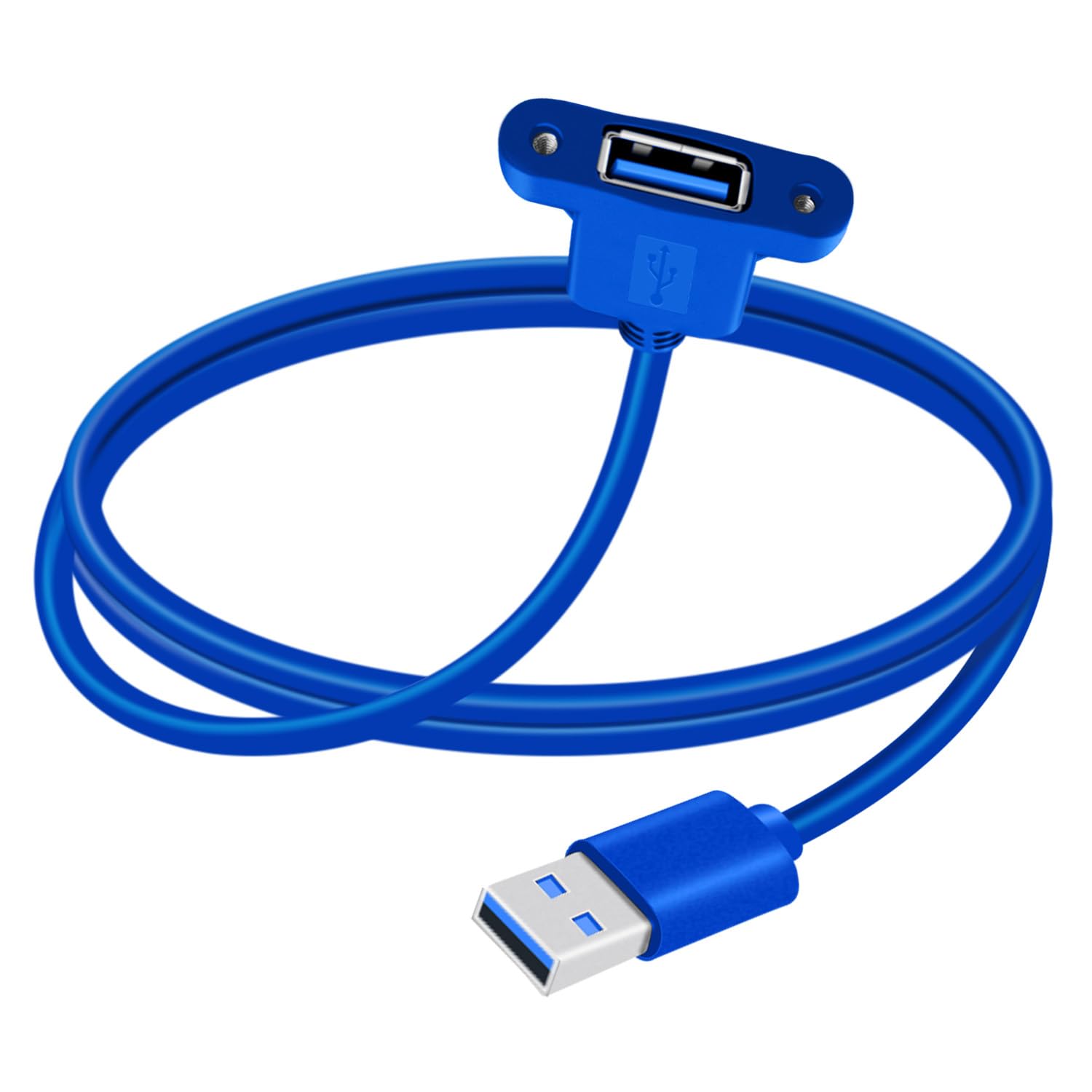 USB 3.0 панельный кабель 5 Гбит/с, удлинительный USB-кабель для питания ноутбуков, планшетов, автомобилей и лодок (USB A синий, 1