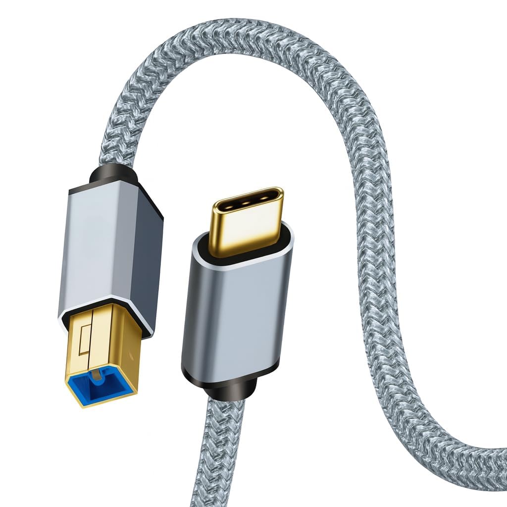 Кабель USB C — MIDI 2 м, кабель для принтера, USB 2.0 Type B — USB C, совместим со смартфонами 17-15 серий, Galaxy S24, для MIDI-к
