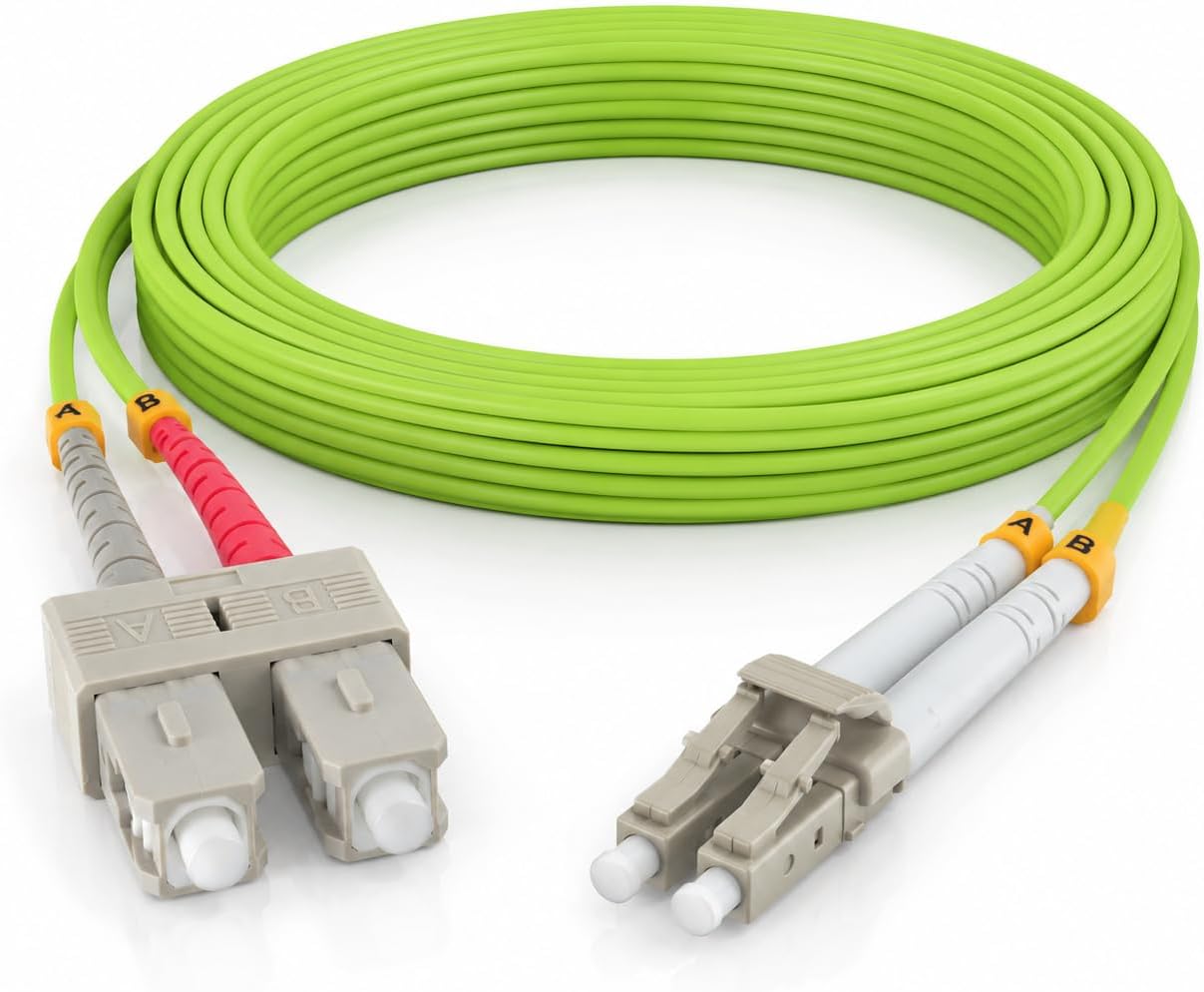 1aTTack.de 1 x Дуплексный патч-кабель LC/UPC OM5 LWL DX 0,5 м - SC/UPC MM мультимодальный - 50/125 мкм LSZH салатовый