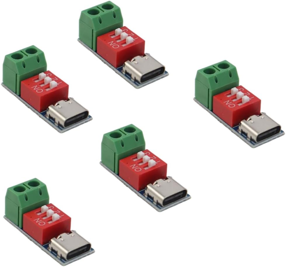 Ludom 5 шт. USB Type-C PD Trigger Board Modul, PD/QC Decoy Board for Fast Charging, USB-C Adjustable Voltage Power Trigger Adapter