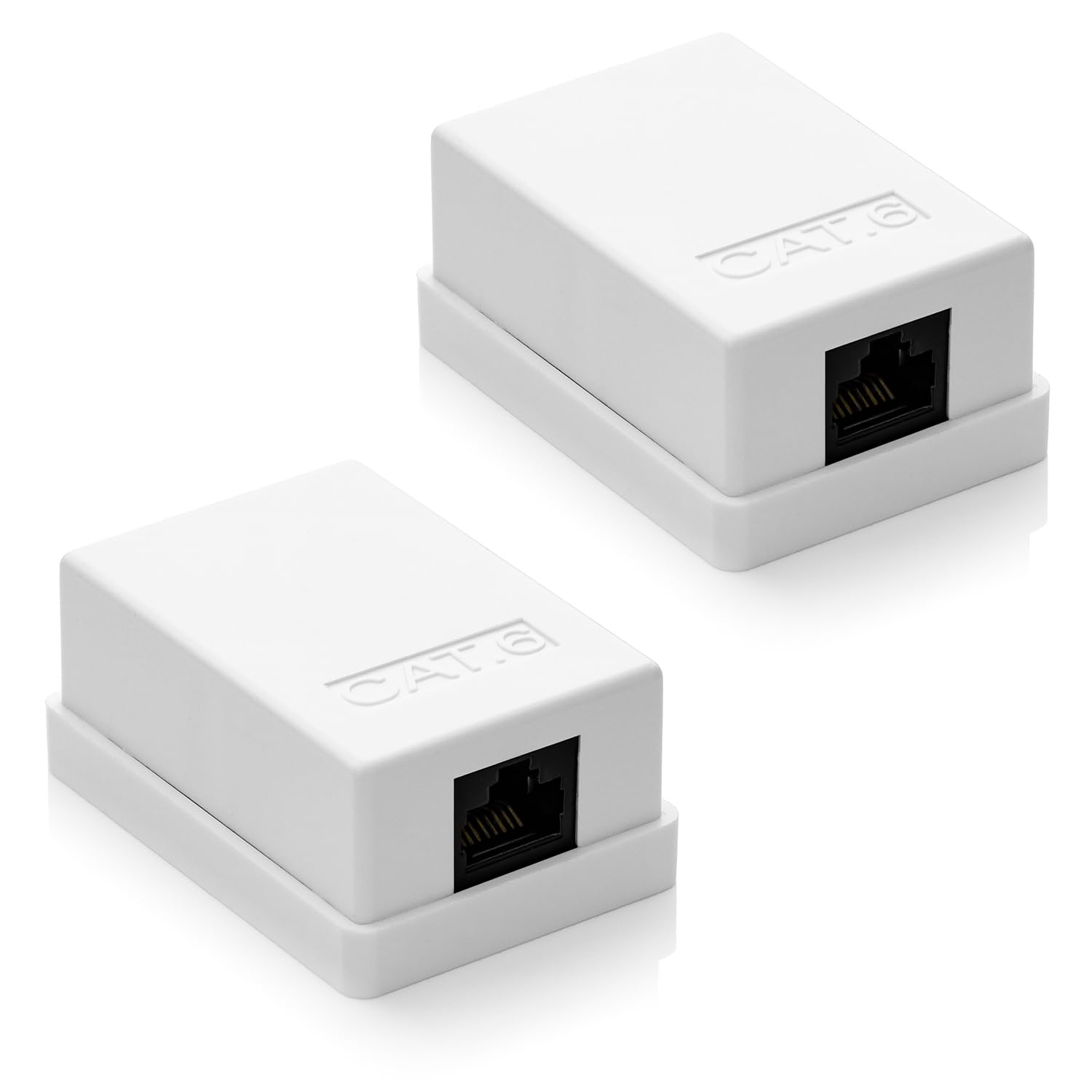 deleyCON 2x сетевой разъем CAT 6 1x RJ45 для поверхностного монтажа 1 Гбит Ethernet LAN Цвет RAL 9003 Белый