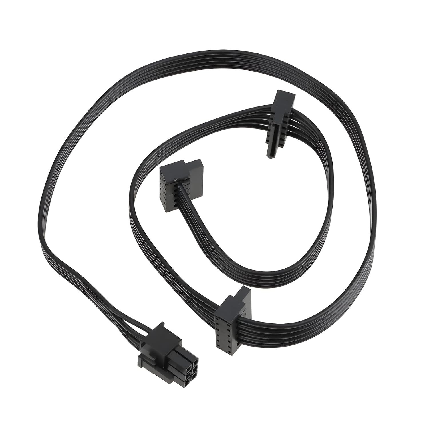 Кабель питания для жесткого диска EMSea Black 6-контактный на SATA X3 с угловым разъемом, совместимый с Corsair RM1000X, RM850X, R