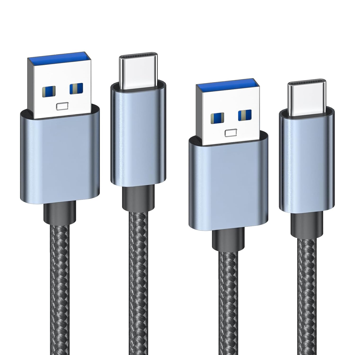 2 шт. USB-C кабеля 0,3 м, 10 Гбит/с, USB A — USB C, кабель для передачи данных и зарядки, совместим со смартфонами серий 17/16/15,