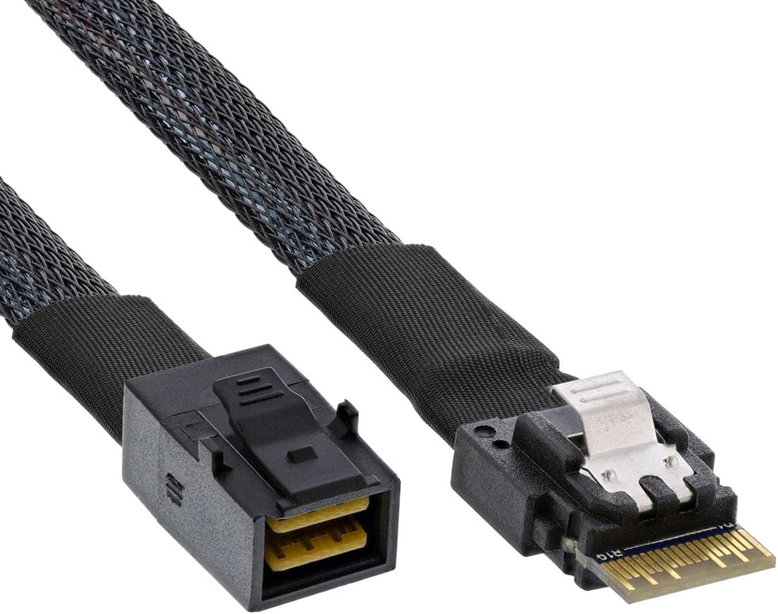Кабель PCI-Express Slimline SAS 4.0 SFF-8654 4i 38-контактный Host to HD Mini SAS 4i SFF-8643 36-контактный Target Cable 50cm