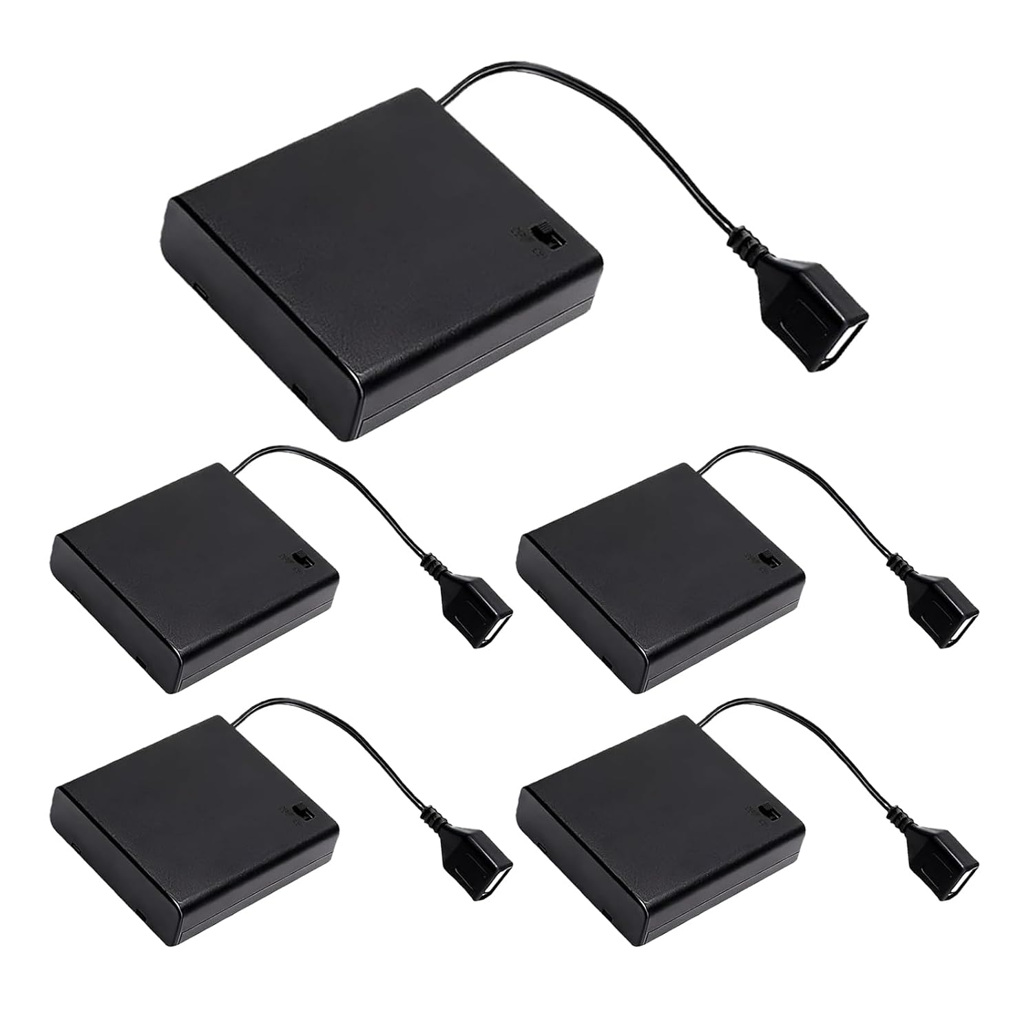 Батарейний бокс з перемикачем, тримач для 4 USB-батарейок типу АА, блок живлення «зроби сам», блок живлення 5 В, з перемикачем та