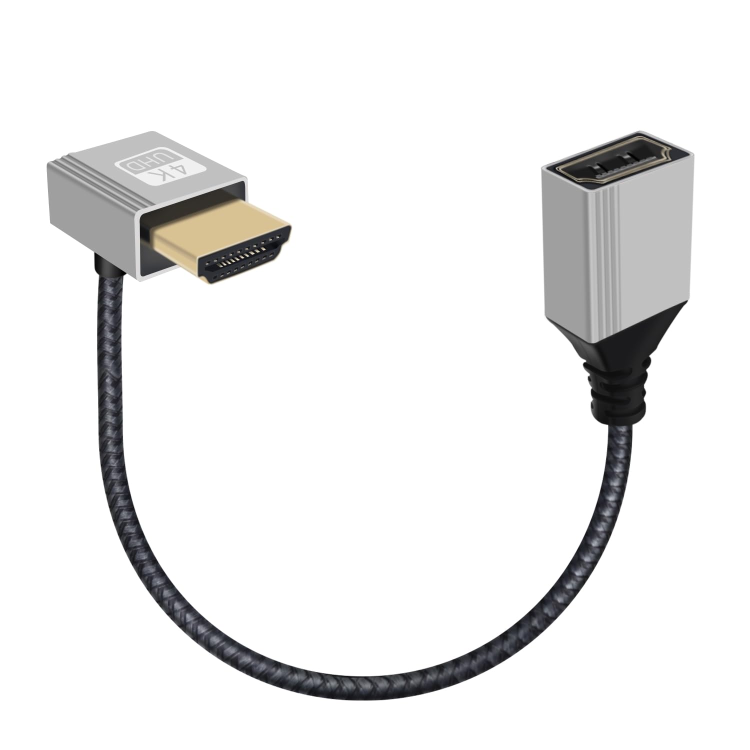 HDMI-кабель с углом 90 градусов, 18 Гбит/с, HDMI-разъем - разъем HDMI, поддержка UHD HDR ARC HDCP, видеоадаптер 4K@60Hz для ТВ-при