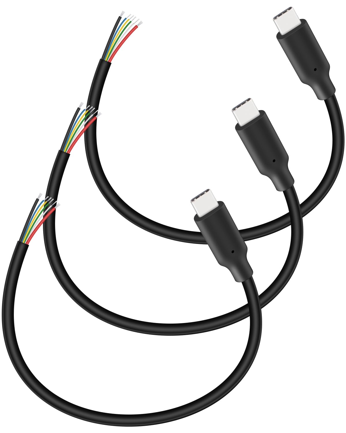 Кабель питания USB C — 4/5/6 с оголённым проводом (6 контактов, 0,5 м)