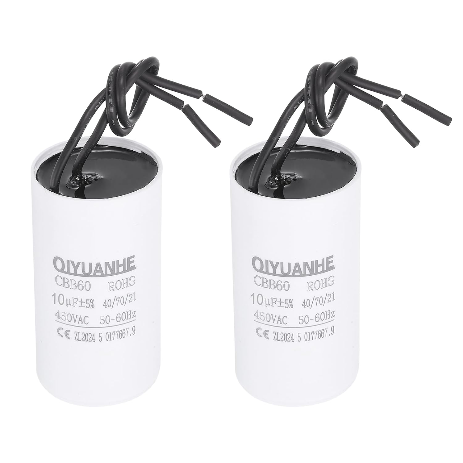 QUARKZMAN 2 шт. CBB60 10 мкФ 450 В Круглый пусковой конденсатор для водяного насоса, электродвигателя, компрессора переменного ток