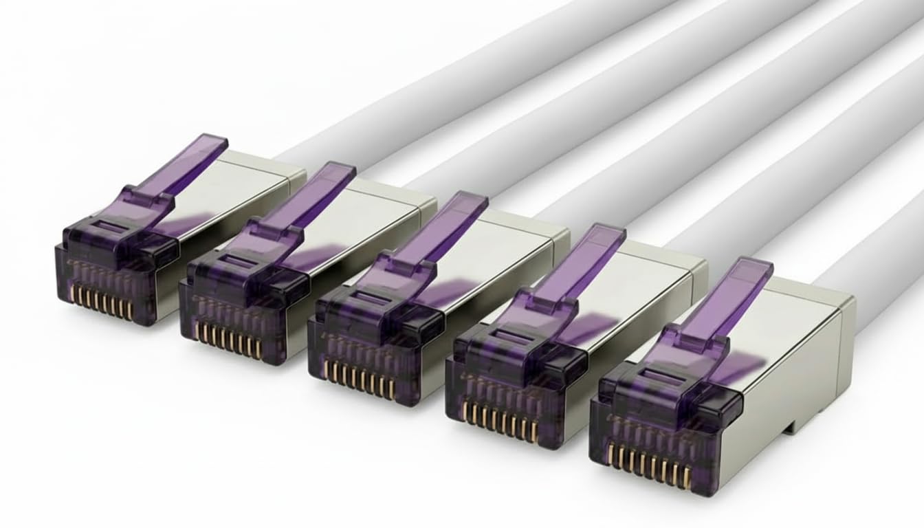 Мережевий кабель SuperFlex CAT 6A LAN - 0,15 м - сірий - 5 штук - мережевий кабель/патч-кабель RJ45, S/FTP, 10 Гбіт/с, 500 МГц