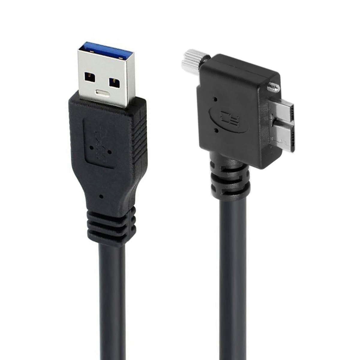 Кабель JSER Vision Micro USB 3.0 с фиксатором на одном винте для передачи данных по USB 3.0, 5 Гбит/с, кабель питания под углом 90