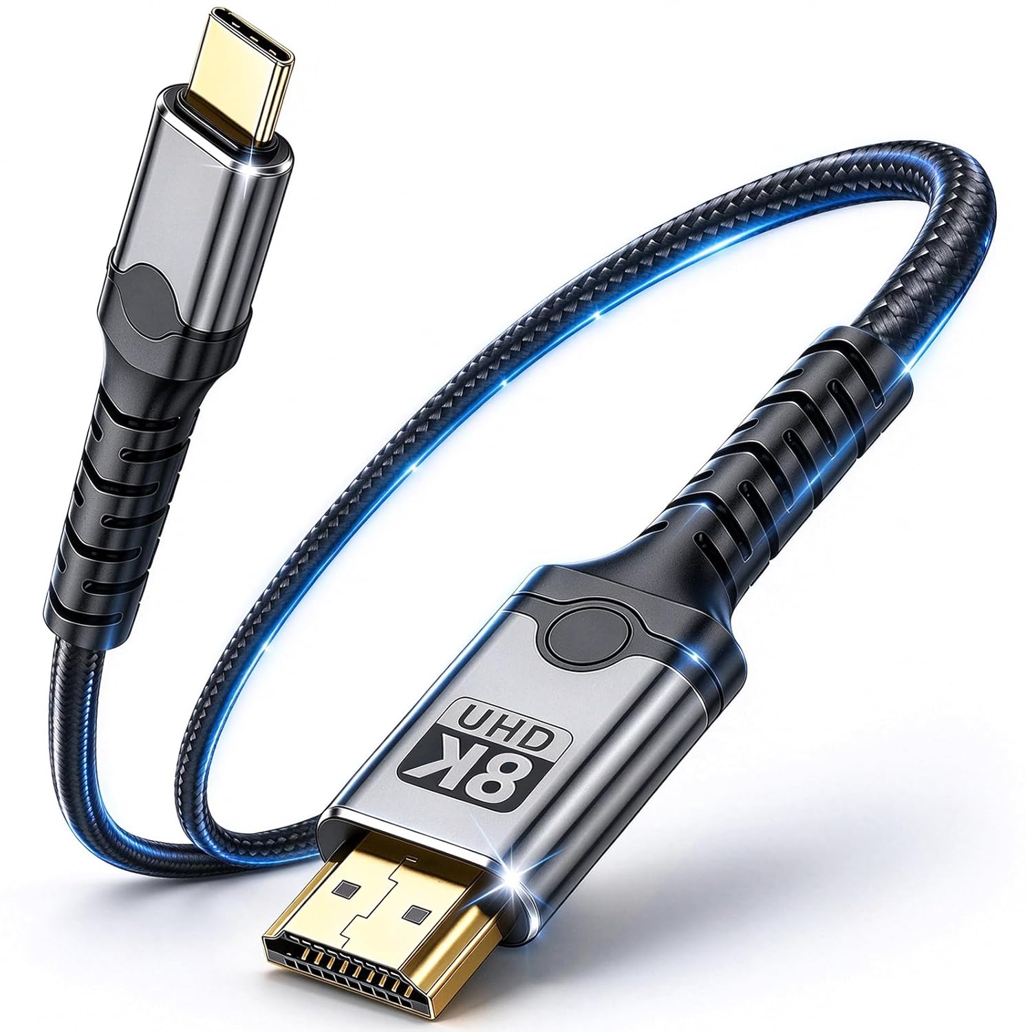 Кабель USB-C на HDMI 8K@60Hz, Thunderbolt 3/4/5, HDMI 2.0 HDR, сумісний з iPhone 16/17, MacBook iPad Pro/Air, iMac, iPad, Mac Mini